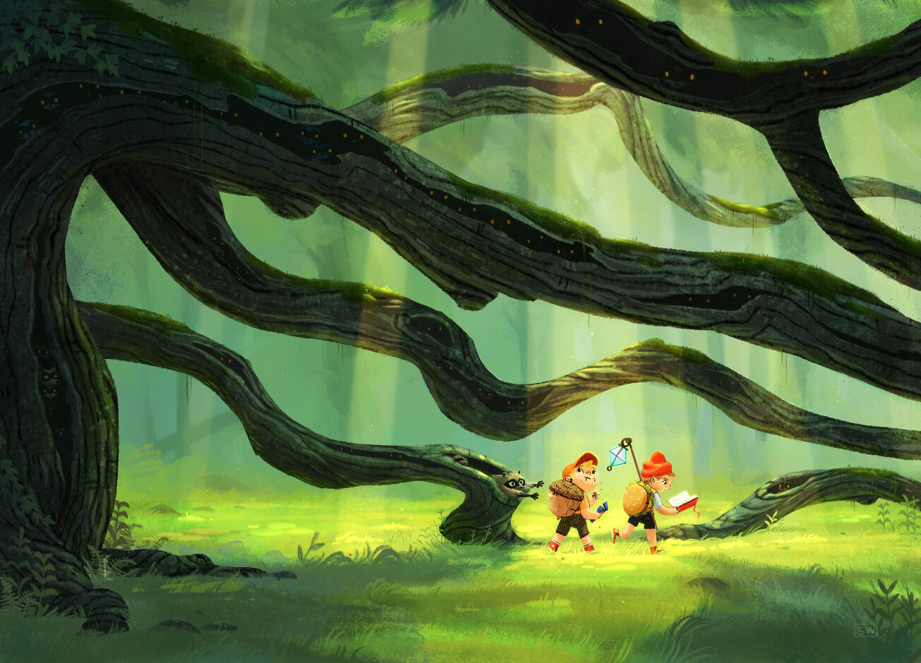 Higg and Liam and he Raccoons